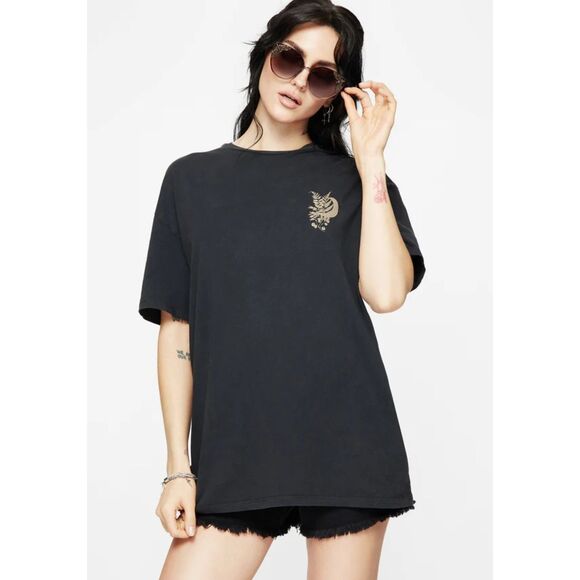 NWT Disturbia Women's Gravity Cotton Snake Printed T-Shirt Size 8 - Picture 2 of 10